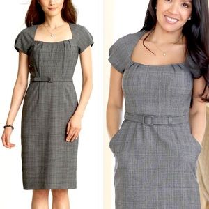 Banana Republic Gray Plaid Sheath Dress